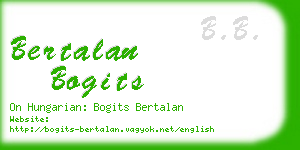 bertalan bogits business card